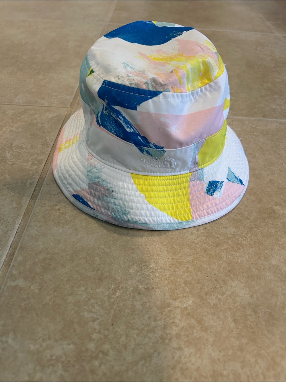 The North Face Pastel Patchwork Bucket Hat - Blue, Yellow, Pink, White